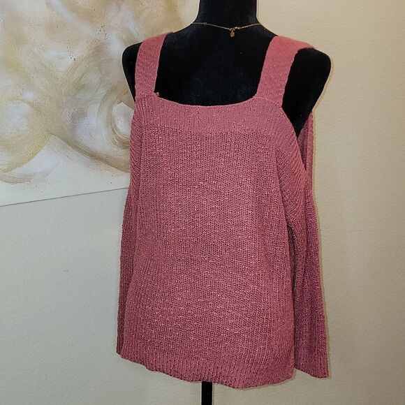 Sexy cut-out Shoulder Sweater Rose Color - Picture 8 of 11